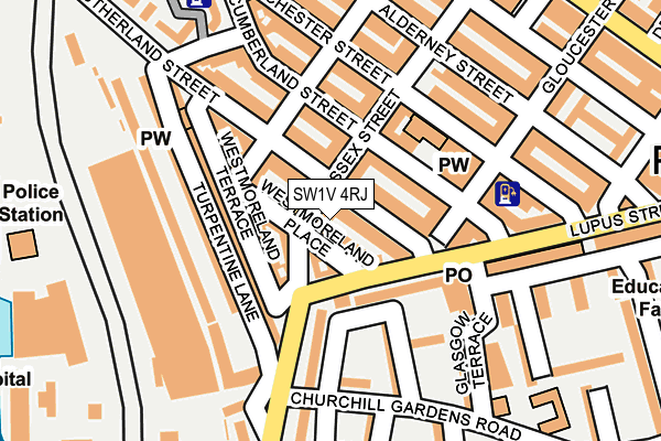 SW1V 4RJ map - OS OpenMap – Local (Ordnance Survey)