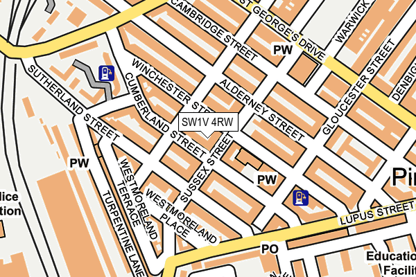 SW1V 4RW map - OS OpenMap – Local (Ordnance Survey)
