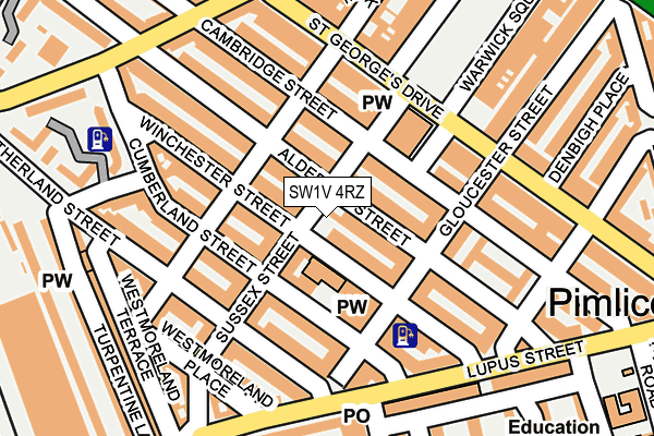 SW1V 4RZ map - OS OpenMap – Local (Ordnance Survey)