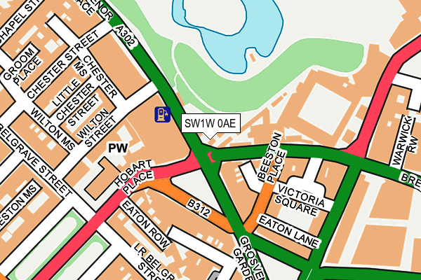 SW1W 0AE map - OS OpenMap – Local (Ordnance Survey)