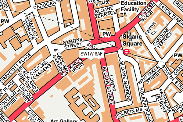 SW1W 8AF map - OS OpenMap – Local (Ordnance Survey)