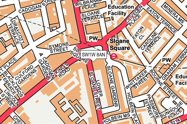 SW1W 8AN map - OS OpenMap – Local (Ordnance Survey)