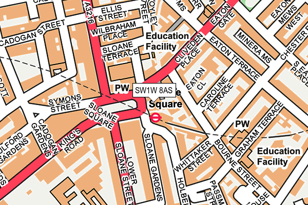 Map of ROYAL COURT THEATRE PRODUCTIONS LIMITED at local scale
