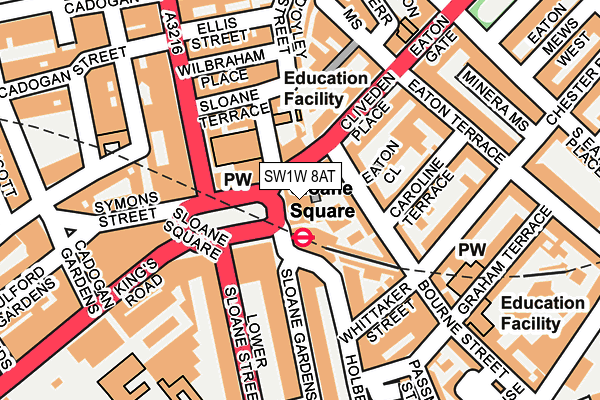 SW1W 8AT map - OS OpenMap – Local (Ordnance Survey)