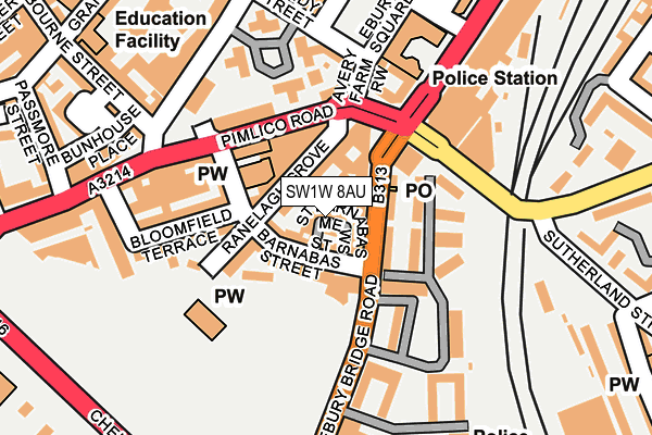 SW1W 8AU map - OS OpenMap – Local (Ordnance Survey)
