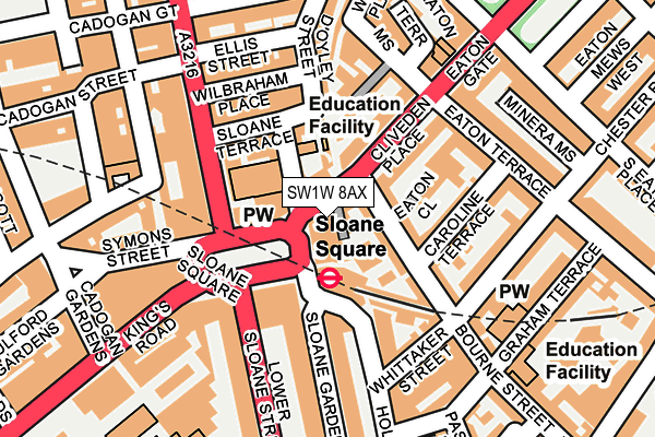 SW1W 8AX map - OS OpenMap – Local (Ordnance Survey)