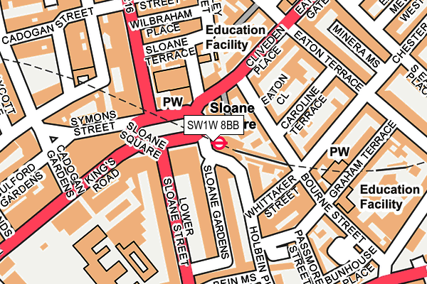 SW1W 8BB map - OS OpenMap – Local (Ordnance Survey)