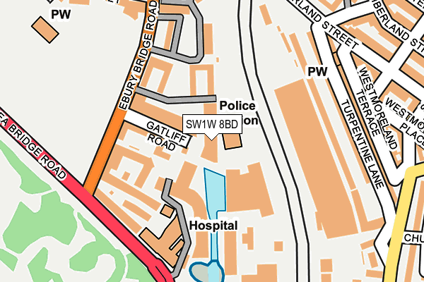 SW1W 8BD map - OS OpenMap – Local (Ordnance Survey)