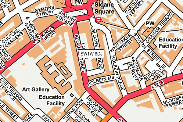 SW1W 8DJ map - OS OpenMap – Local (Ordnance Survey)