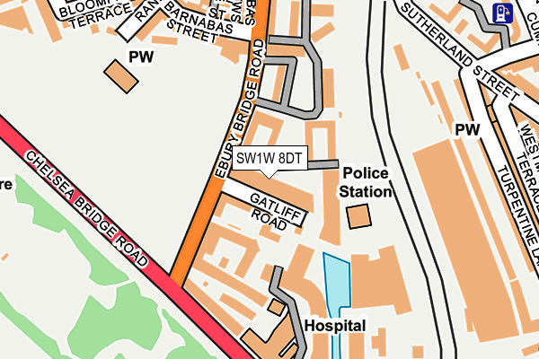 SW1W 8DT map - OS OpenMap – Local (Ordnance Survey)