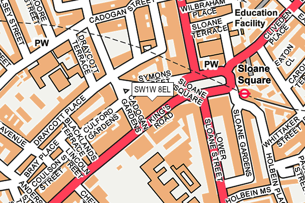 SW1W 8EL map - OS OpenMap – Local (Ordnance Survey)