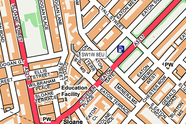 SW1W 8EU map - OS OpenMap – Local (Ordnance Survey)