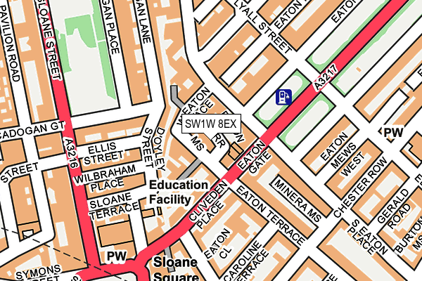 SW1W 8EX map - OS OpenMap – Local (Ordnance Survey)