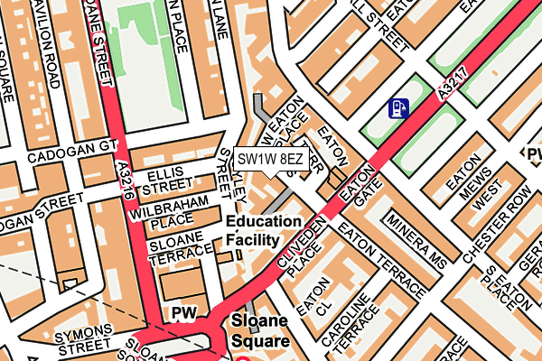 SW1W 8EZ map - OS OpenMap – Local (Ordnance Survey)
