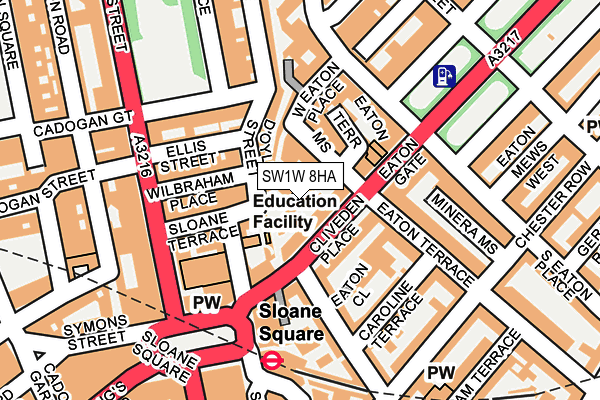 SW1W 8HA map - OS OpenMap – Local (Ordnance Survey)