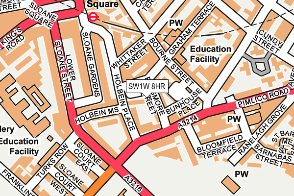 SW1W 8HR map - OS OpenMap – Local (Ordnance Survey)