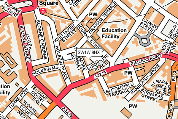 SW1W 8HX map - OS OpenMap – Local (Ordnance Survey)