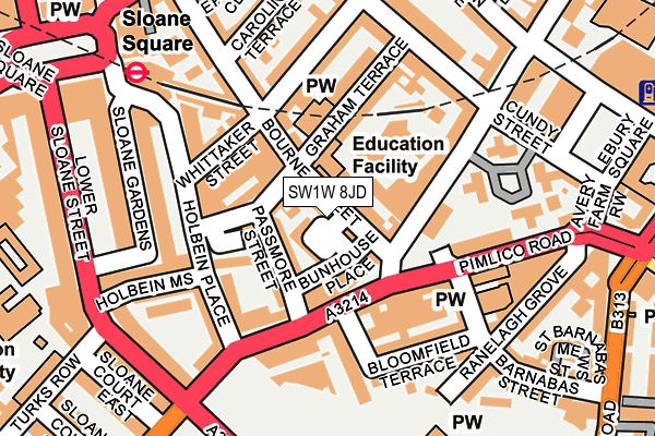SW1W 8JD map - OS OpenMap – Local (Ordnance Survey)