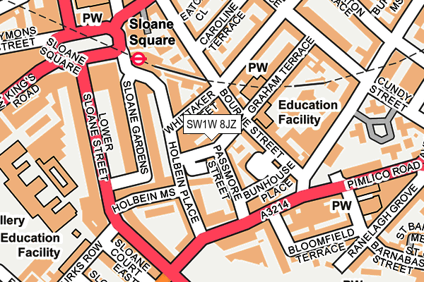 SW1W 8JZ map - OS OpenMap – Local (Ordnance Survey)
