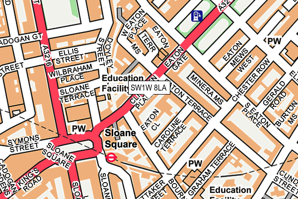 SW1W 8LA map - OS OpenMap – Local (Ordnance Survey)
