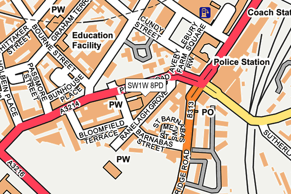 SW1W 8PD map - OS OpenMap – Local (Ordnance Survey)