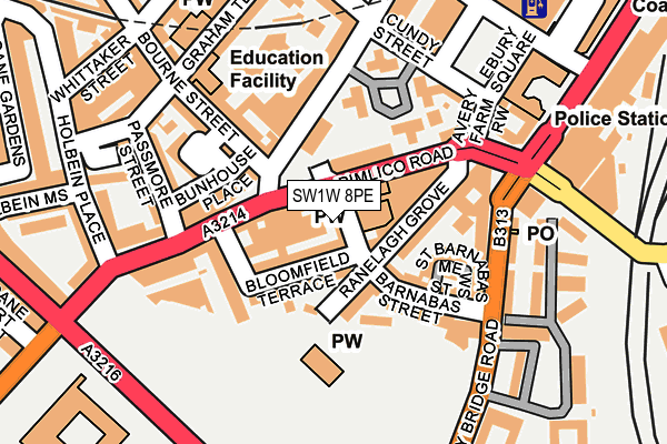 SW1W 8PE map - OS OpenMap – Local (Ordnance Survey)