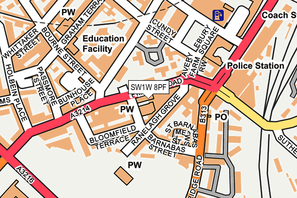 SW1W 8PF map - OS OpenMap – Local (Ordnance Survey)