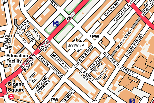 SW1W 8PT map - OS OpenMap – Local (Ordnance Survey)