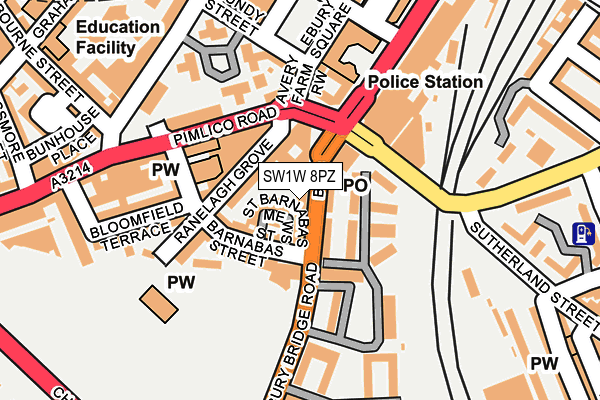 SW1W 8PZ map - OS OpenMap – Local (Ordnance Survey)