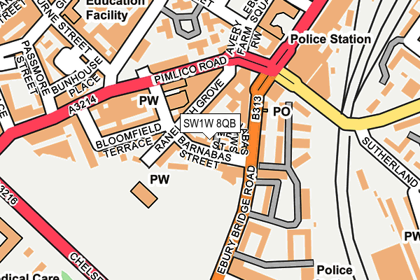 SW1W 8QB map - OS OpenMap – Local (Ordnance Survey)