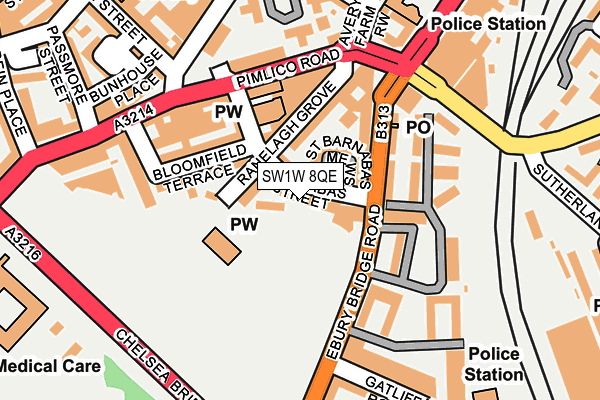 SW1W 8QE map - OS OpenMap – Local (Ordnance Survey)