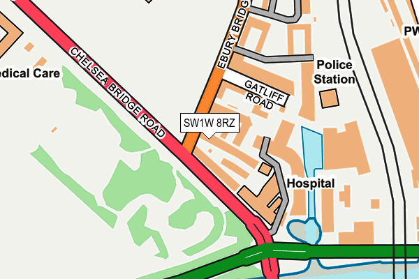 SW1W 8RZ map - OS OpenMap – Local (Ordnance Survey)