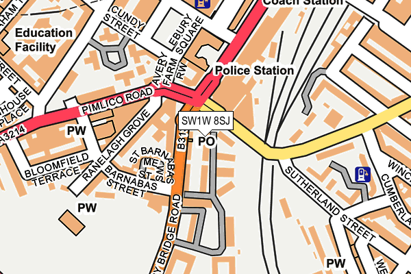 SW1W 8SJ map - OS OpenMap – Local (Ordnance Survey)