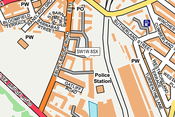 SW1W 8SX map - OS OpenMap – Local (Ordnance Survey)