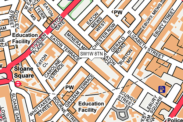 SW1W 8TN map - OS OpenMap – Local (Ordnance Survey)