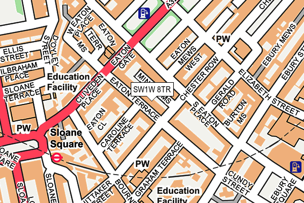 SW1W 8TR map - OS OpenMap – Local (Ordnance Survey)