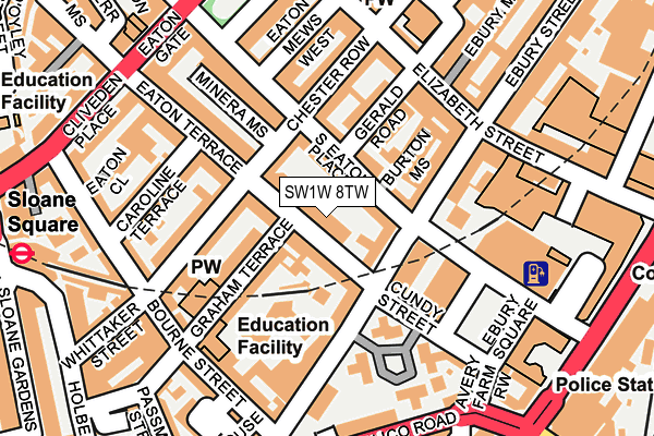SW1W 8TW map - OS OpenMap – Local (Ordnance Survey)