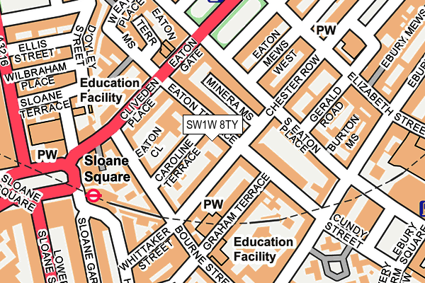 SW1W 8TY map - OS OpenMap – Local (Ordnance Survey)