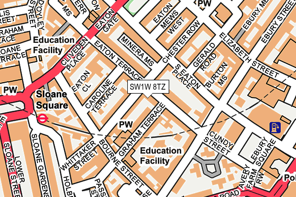SW1W 8TZ map - OS OpenMap – Local (Ordnance Survey)