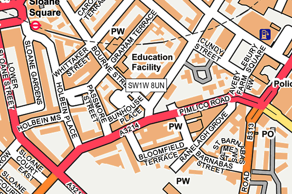 SW1W 8UN map - OS OpenMap – Local (Ordnance Survey)