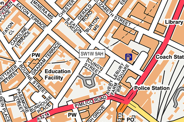 SW1W 9AH map - OS OpenMap – Local (Ordnance Survey)