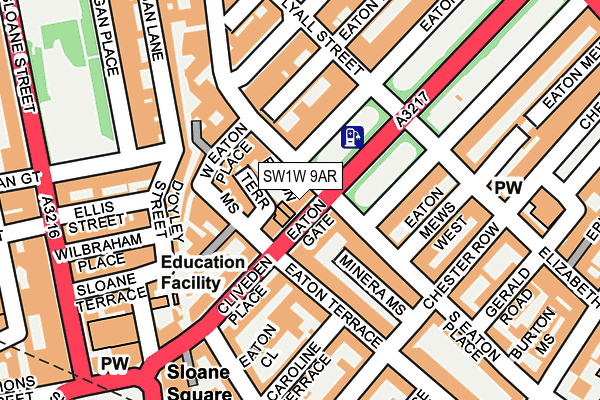 SW1W 9AR map - OS OpenMap – Local (Ordnance Survey)