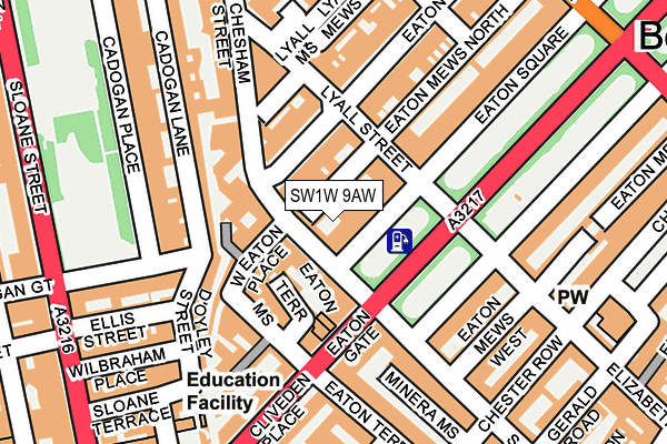 SW1W 9AW map - OS OpenMap – Local (Ordnance Survey)