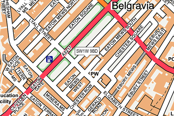 SW1W 9BD map - OS OpenMap – Local (Ordnance Survey)