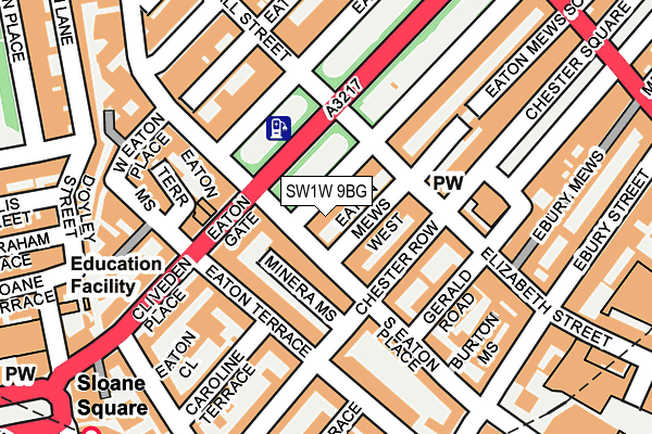 SW1W 9BG map - OS OpenMap – Local (Ordnance Survey)