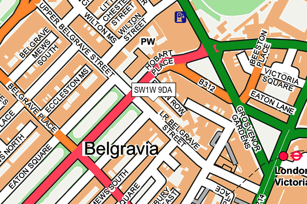 SW1W 9DA map - OS OpenMap – Local (Ordnance Survey)