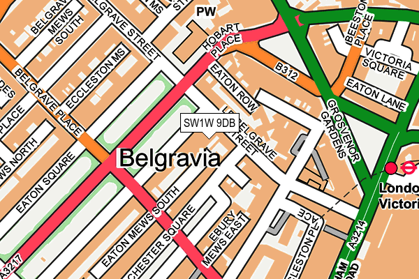 SW1W 9DB map - OS OpenMap – Local (Ordnance Survey)