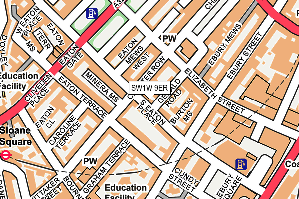 SW1W 9ER map - OS OpenMap – Local (Ordnance Survey)