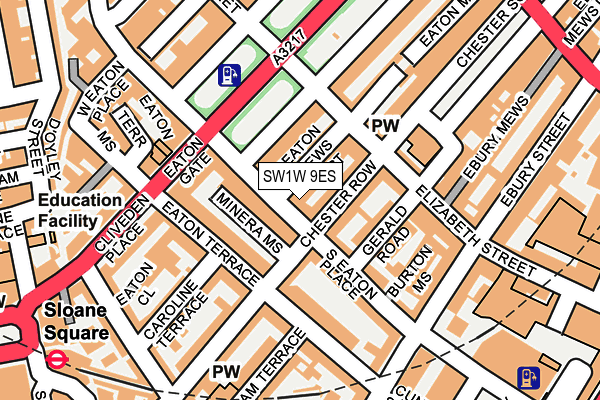 SW1W 9ES map - OS OpenMap – Local (Ordnance Survey)