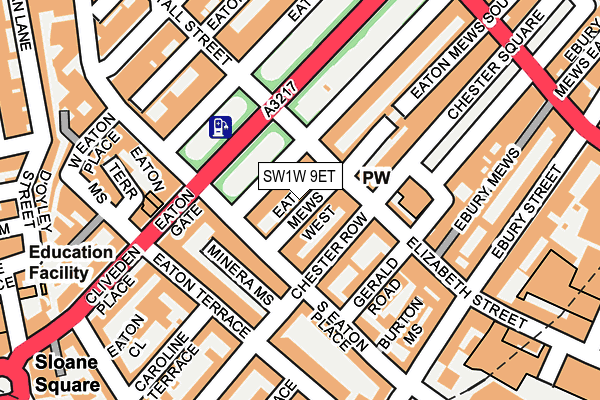SW1W 9ET map - OS OpenMap – Local (Ordnance Survey)